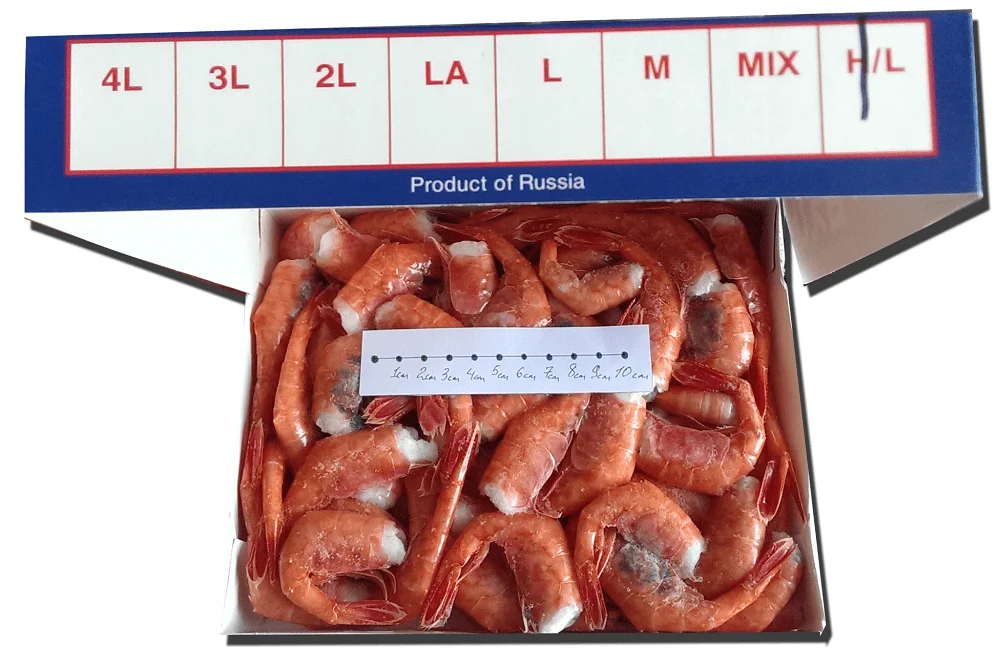 Креветка свежемороженая  шейка, экспорт, 100-120 шт/кг, 12кг