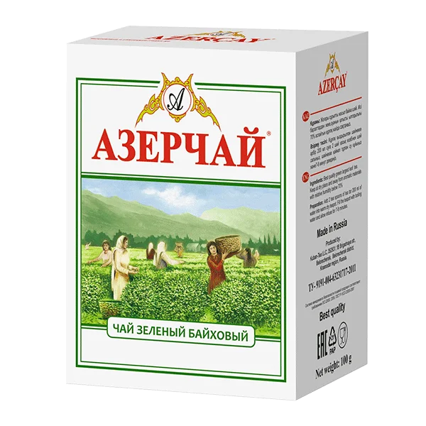 Чай Азерчай зелёный байховый 100гр