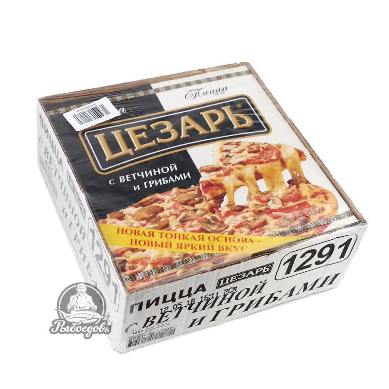 Цезарь пицца  с ветчиной и грибами 450 грамм