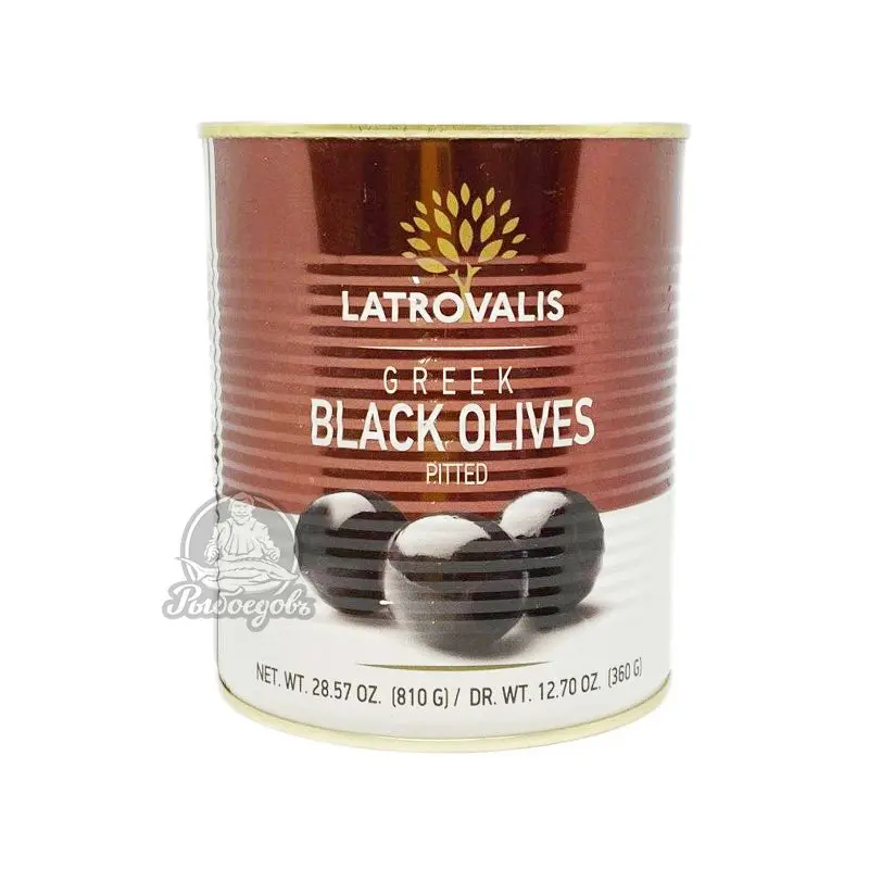 Оливки чёрные в рассоле GREEK BLACK OLIVES LATROVALIS 810гр