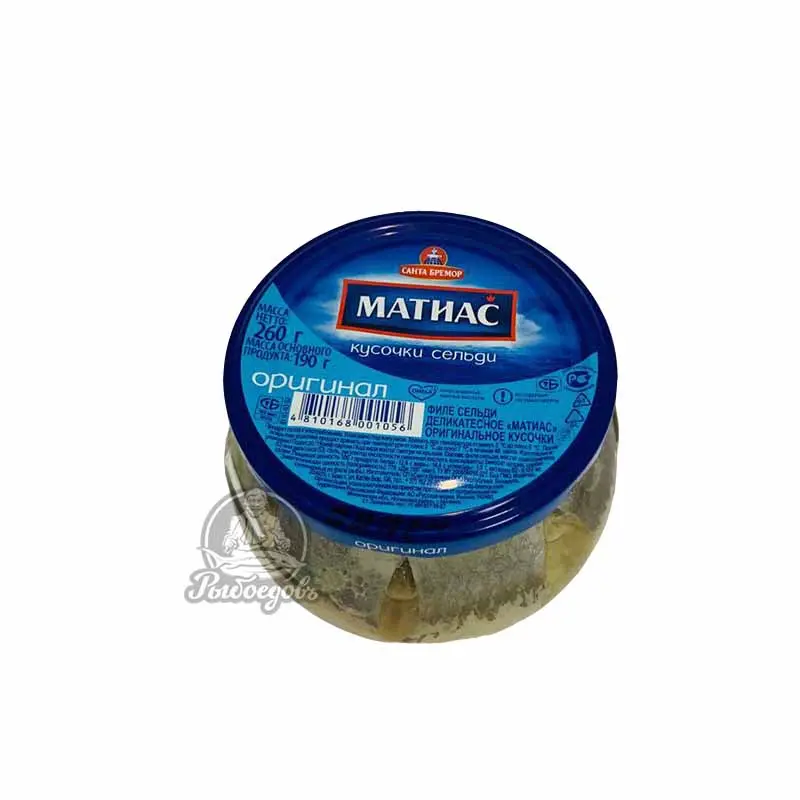Кусочки сельди в масле слабосолёные "Матиас" вес 180гр