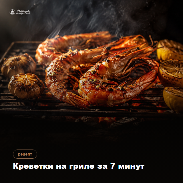 Креветки на гриле в чесночном маринаде — 7 минут на решётке