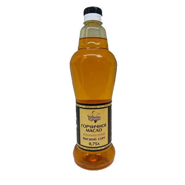 Горчичное масло нерафинированное, коричневое "Горлинка" 0,75л