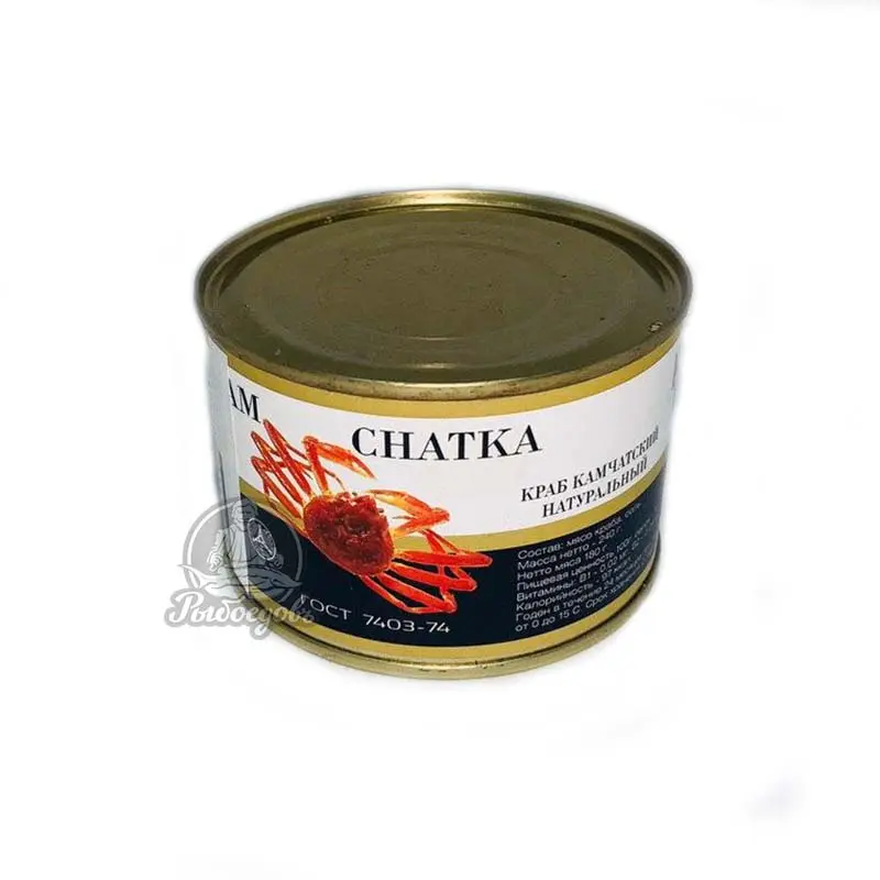 Мясо краба в железной банке Камчатка 240г Мясо краба в железной банке Камчатка 240г
