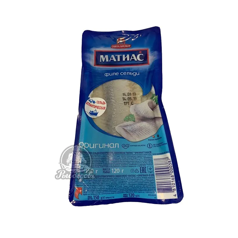 Филе сельди Матиас в масле 150г Филе сельди Матиас в масле 150г
