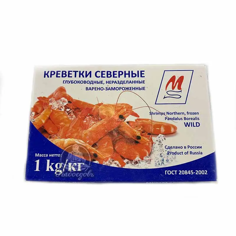 Креветка северная варёно-мороженая мелкая Креветка северная варёно-мороженая мелкая