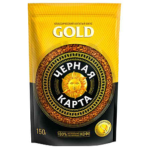 Кофе натуральный растворимый сублимированный «Черная Карта» “Gold” 150гр Кофе натуральный растворимый сублимированный «Черная Карта» “Gold” 150гр