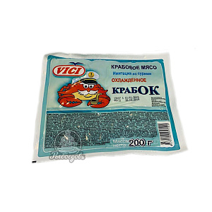 Крабовое мясо имитация из сурими Vici 200г Крабовое мясо имитация из сурими Vici 200г