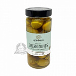 Оливки зеленые фаршированные зелёным огурцом в рассоле GREEN OLIVES 390гр Оливки зеленые фаршированные зелёным огурцом в рассоле GREEN OLIVES 390гр