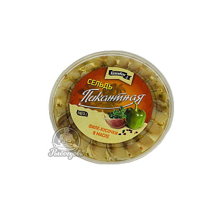 Сельдь пикантная филе-кусочки в масле 180г Сельдь пикантная филе-кусочки в масле 180г