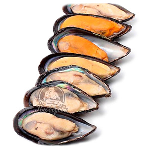 Мидии мясо в/м на створке 30/45 (1/10*1) Китай