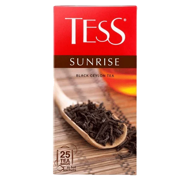 Tess чёрный цейлонский чай Sunrise 25 пакетиков 