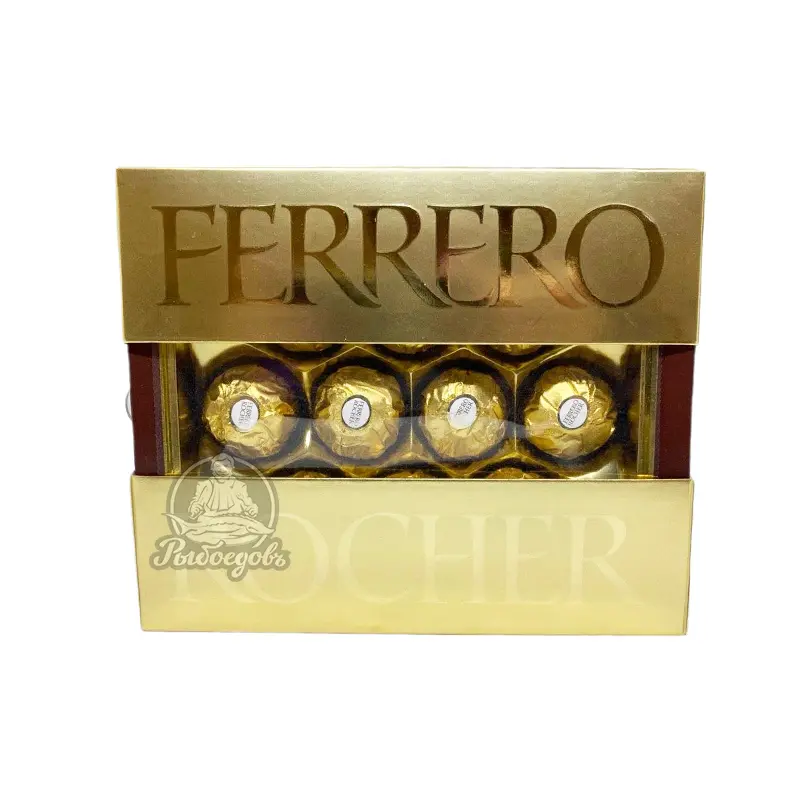 Конфеты из молочного шоколада покрытые измельчёнными орешками с начинкой из крема и лесного ореха Ferrero Rocher 125гр