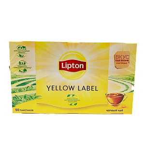 Чай Липтон чёрный 50 пакетиков Чай Липтон чёрный 50 пакетиков