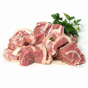 Мясо для шашлыка из свиной шейки  1кг Мясо для шашлыка из свиной шейки  1кг