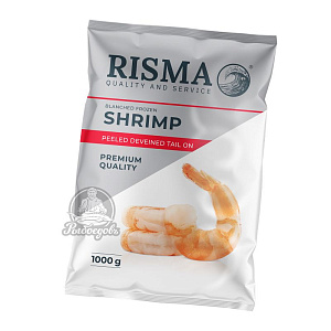 Креветки Risma бланшированные варено-мороженные очищенные с хвостиком 36-40 Premium Креветки Risma бланшированные варено-мороженные очищенные с хвостиком 36-40 Premium