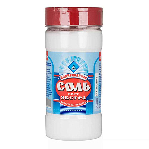 Йодированная Соль Экстра в банке 0,5кг Йодированная Соль Экстра в банке 0,5кг