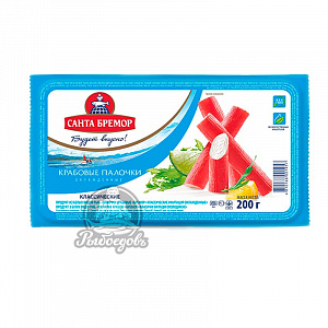 Крабовые палочки в/у 200гр. (1/30) Бремор Крабовые палочки в/у 200гр. (1/30) Бремор