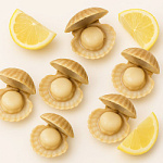 Гребешок морской  20-30  на двух створках Гребешок морской  20-30  на двух створках