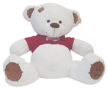 Белый мишка в футболке Loves. потеряшка. 60 см Белый мишка в футболке Loves. потеряшка. 60 см
