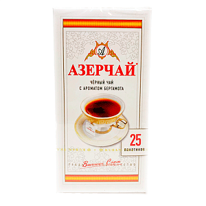 Чай чёрный с ароматом бергамота Азерчай  25 пакетиков Чай чёрный с ароматом бергамота Азерчай  25 пакетиков